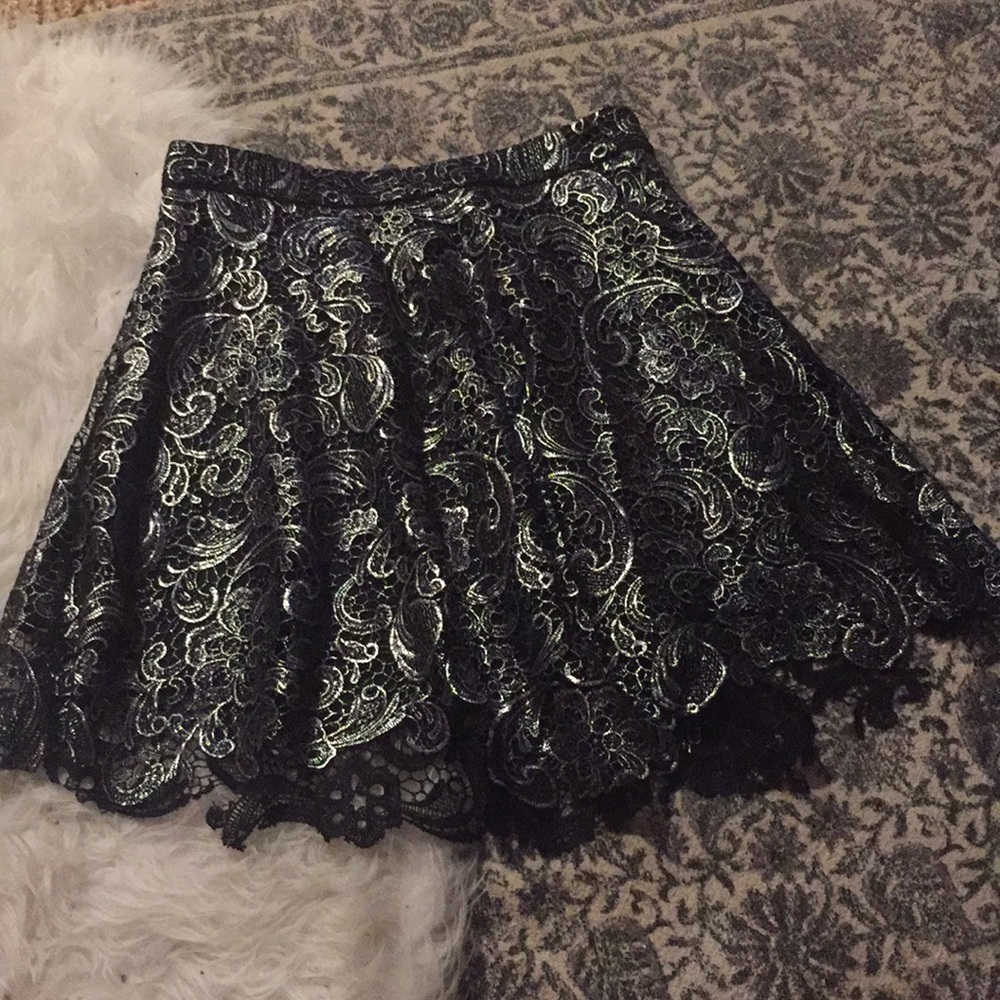 Black lace skirt